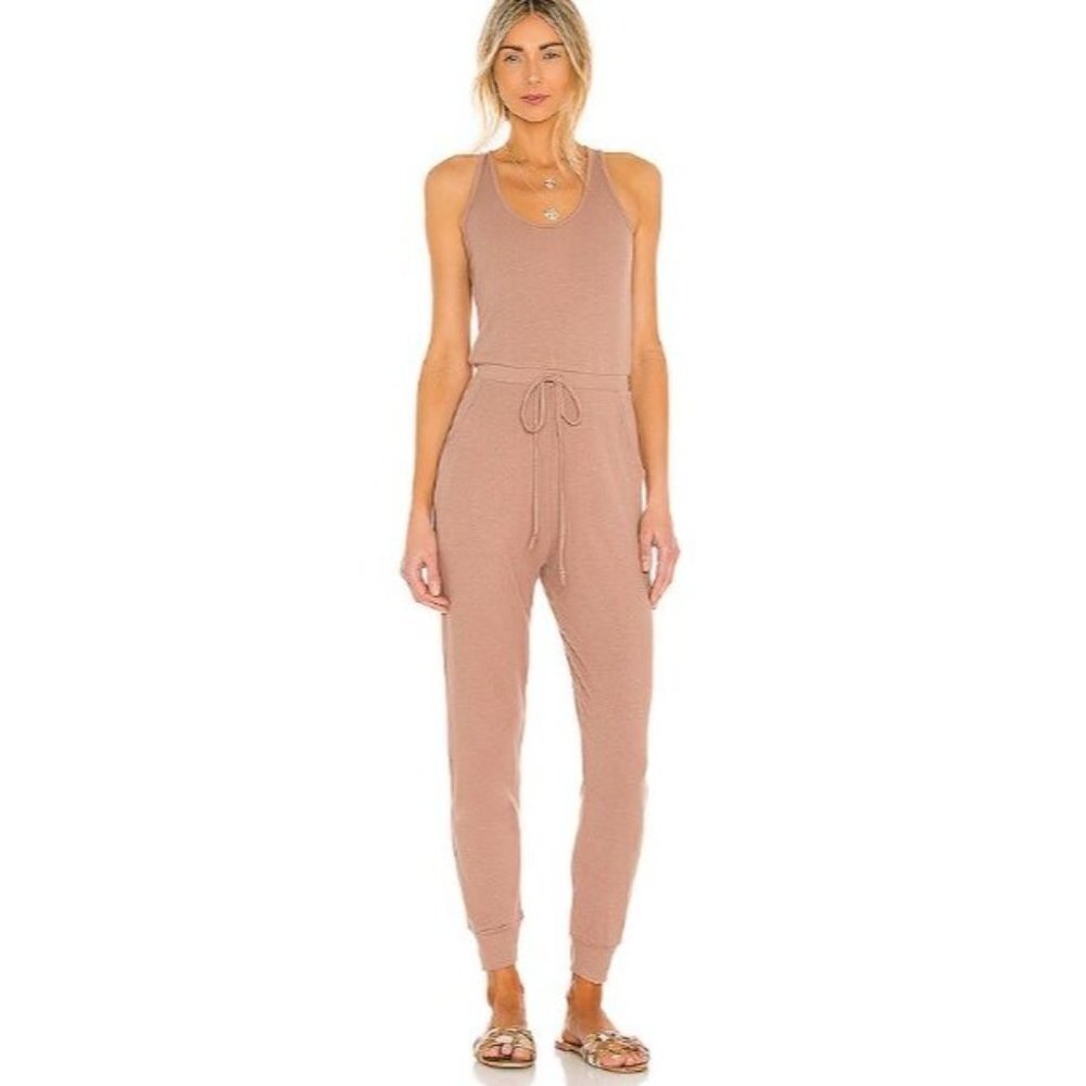 NWT Commando Luxury Rib Racerback Tank Jumpsuit in Mushroom-sz Large